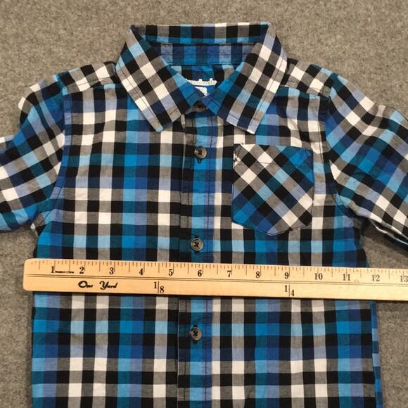 Garanimals Boys Sz 2T Checkered Long Sleeve Button Shirt 100% Cotton - Picture 6 of 7